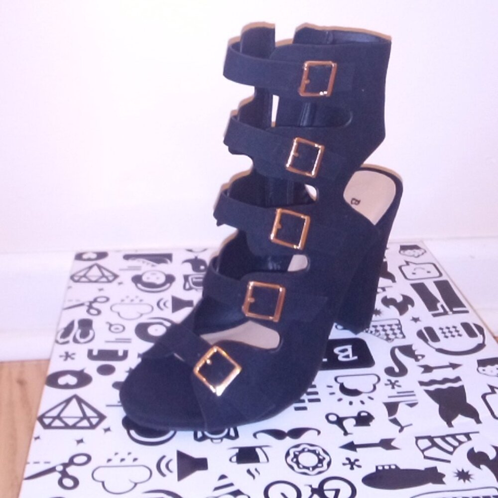 Bamboo Stacked Heel